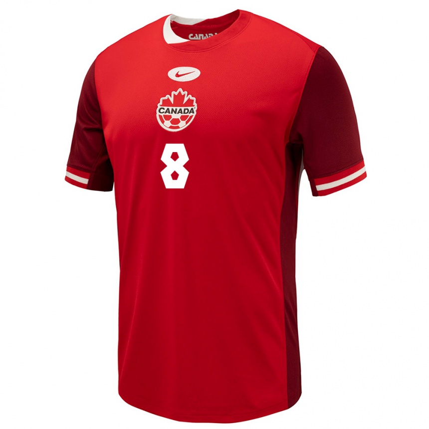 Niño Fútbol Camiseta Canadá Rida Zouhir #8 Rojo 1ª Equipación 24-26 Perú