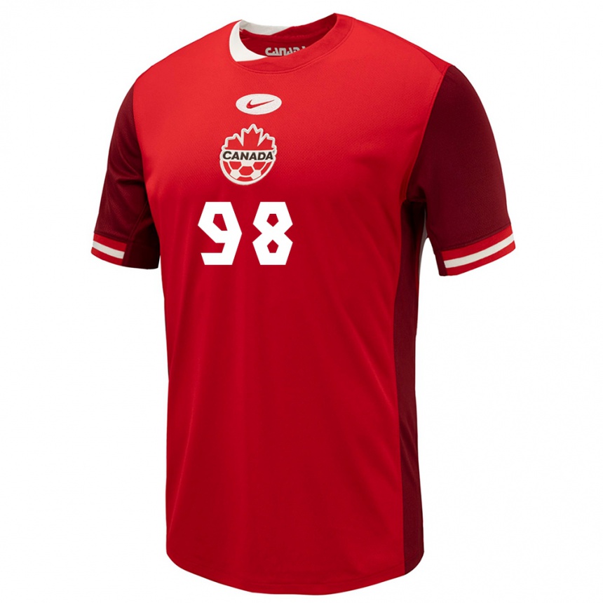 Niño Fútbol Camiseta Canadá Olivia Smith #98 Rojo 1ª Equipación 24-26 Perú