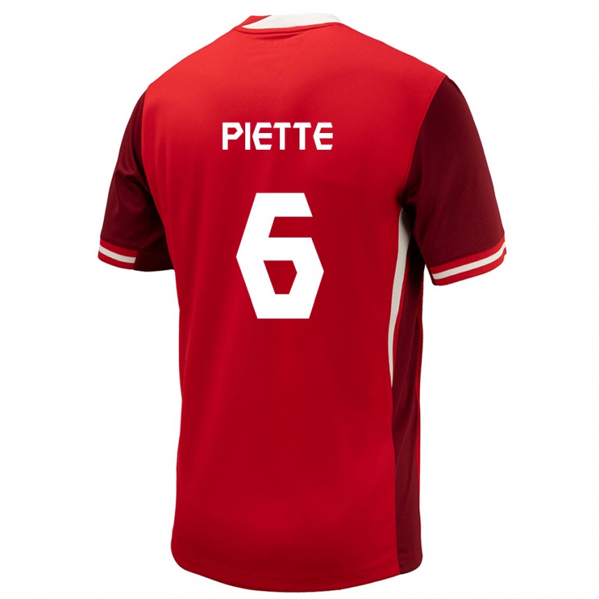 Niño Fútbol Camiseta Canadá Samuel Piette #6 Rojo 1ª Equipación 24-26 Perú