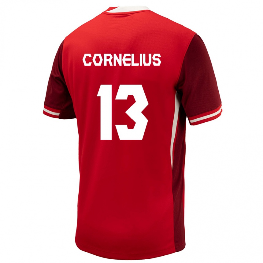 Niño Fútbol Camiseta Canadá Derek Cornelius #13 Rojo 1ª Equipación 24-26 Perú