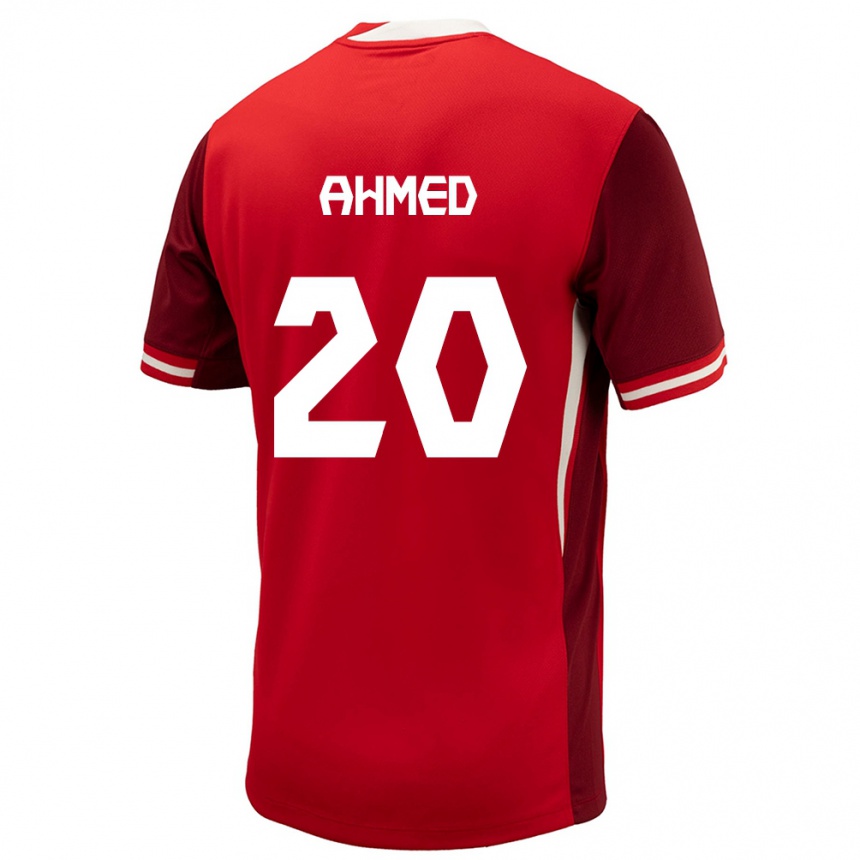 Niño Fútbol Camiseta Canadá Ali Ahmed #20 Rojo 1ª Equipación 24-26 Perú