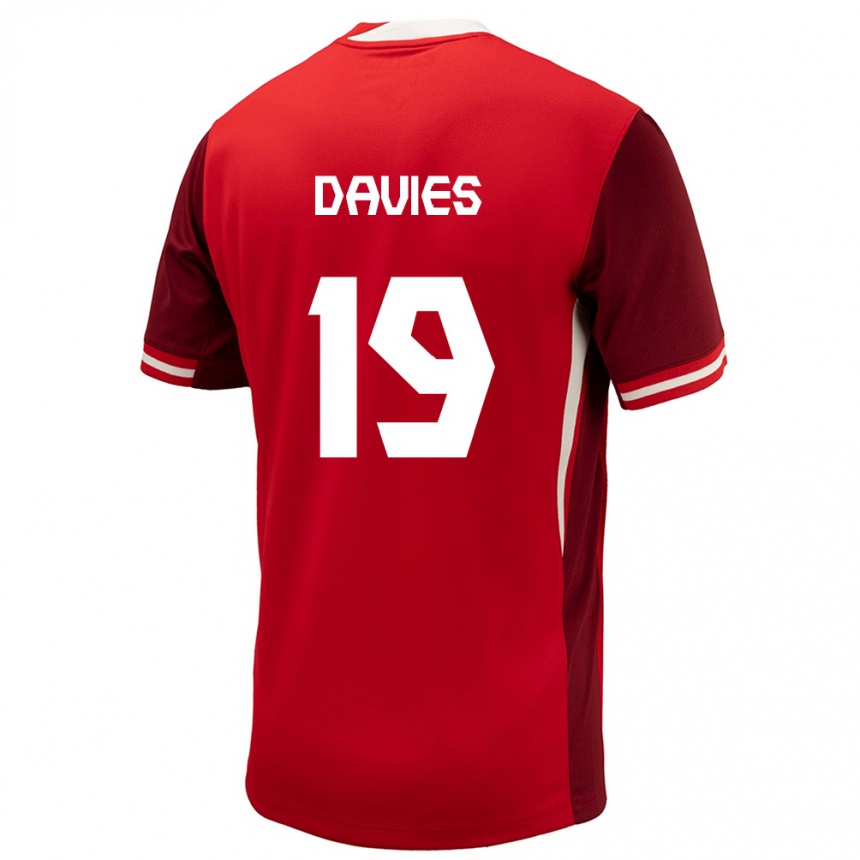 Niño Fútbol Camiseta Canadá Alphonso Davies #19 Rojo 1ª Equipación 24-26 Perú