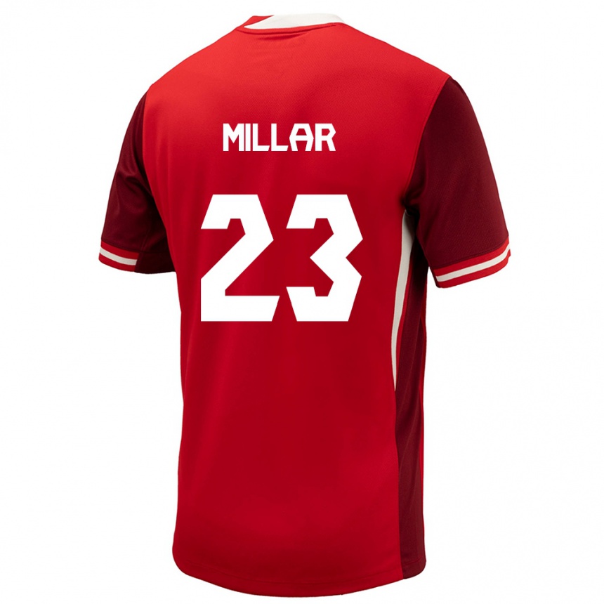 Niño Fútbol Camiseta Canadá Liam Millar #23 Rojo 1ª Equipación 24-26 Perú