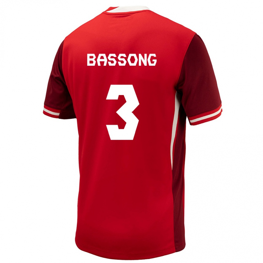 Niño Fútbol Camiseta Canadá Zorhan Bassong #3 Rojo 1ª Equipación 24-26 Perú