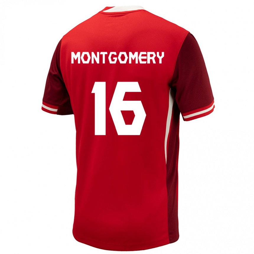 Niño Fútbol Camiseta Canadá Callum Montgomery #16 Rojo 1ª Equipación 24-26 Perú