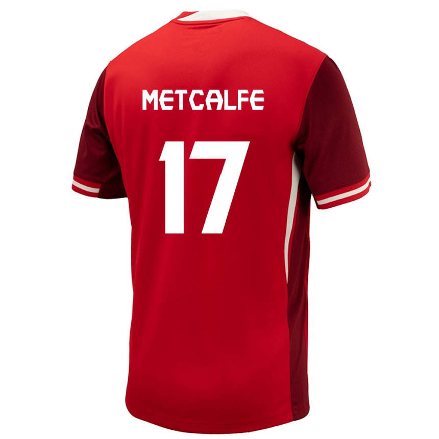 Niño Fútbol Camiseta Canadá Patrick Metcalfe #17 Rojo 1ª Equipación 24-26 Perú