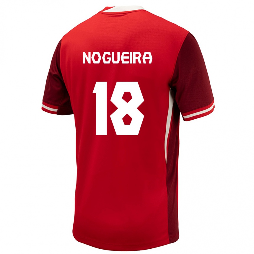 Niño Fútbol Camiseta Canadá Matthew Nogueira #18 Rojo 1ª Equipación 24-26 Perú