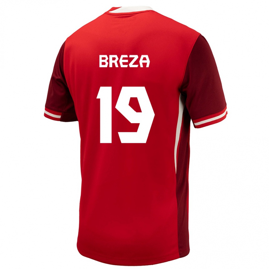 Niño Fútbol Camiseta Canadá Sebastian Breza #19 Rojo 1ª Equipación 24-26 Perú