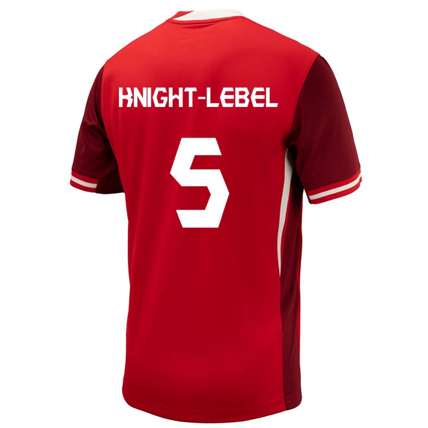 Niño Fútbol Camiseta Canadá Jamie Knight Lebel #5 Rojo 1ª Equipación 24-26 Perú