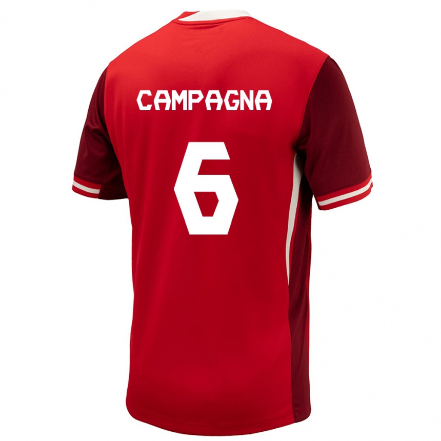 Niño Fútbol Camiseta Canadá Matteo Campagna #6 Rojo 1ª Equipación 24-26 Perú