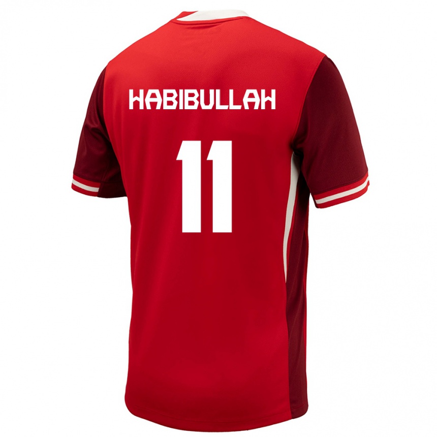 Niño Fútbol Camiseta Canadá Kamron Habibullah #11 Rojo 1ª Equipación 24-26 Perú