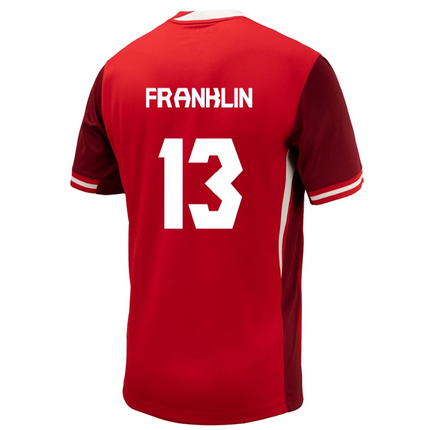 Niño Fútbol Camiseta Canadá Kobe Franklin #13 Rojo 1ª Equipación 24-26 Perú