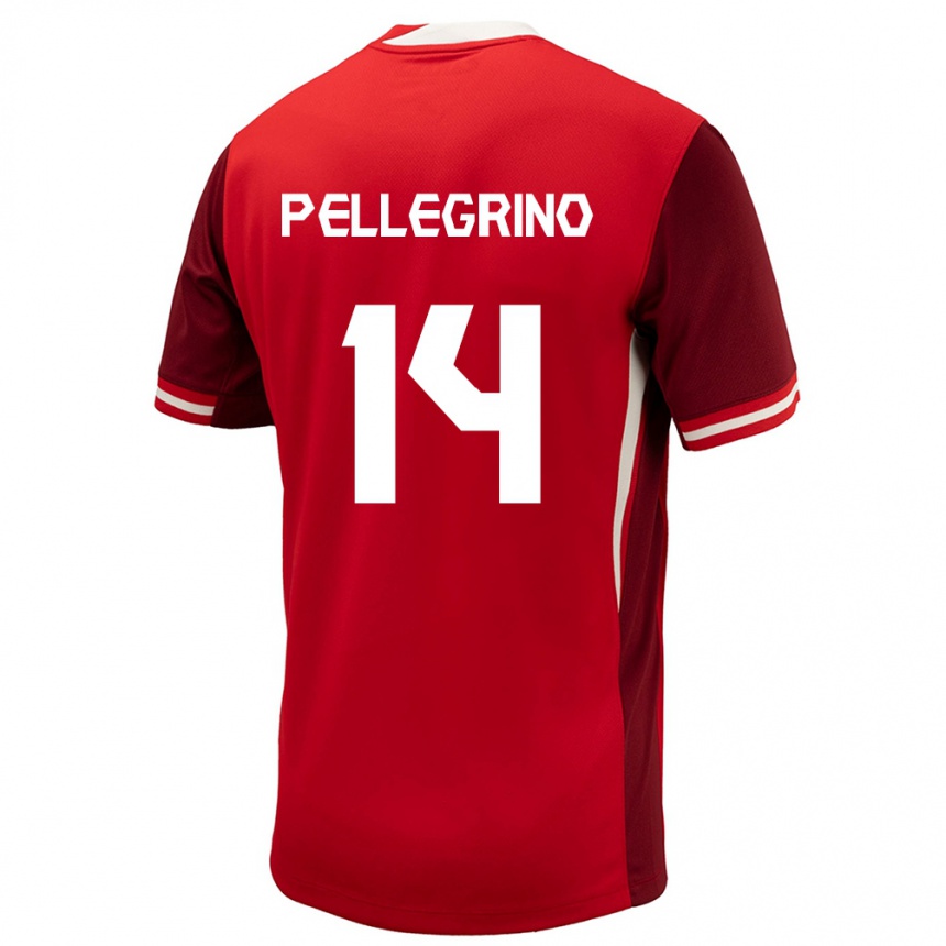 Niño Fútbol Camiseta Canadá Gabriel Pellegrino #14 Rojo 1ª Equipación 24-26 Perú