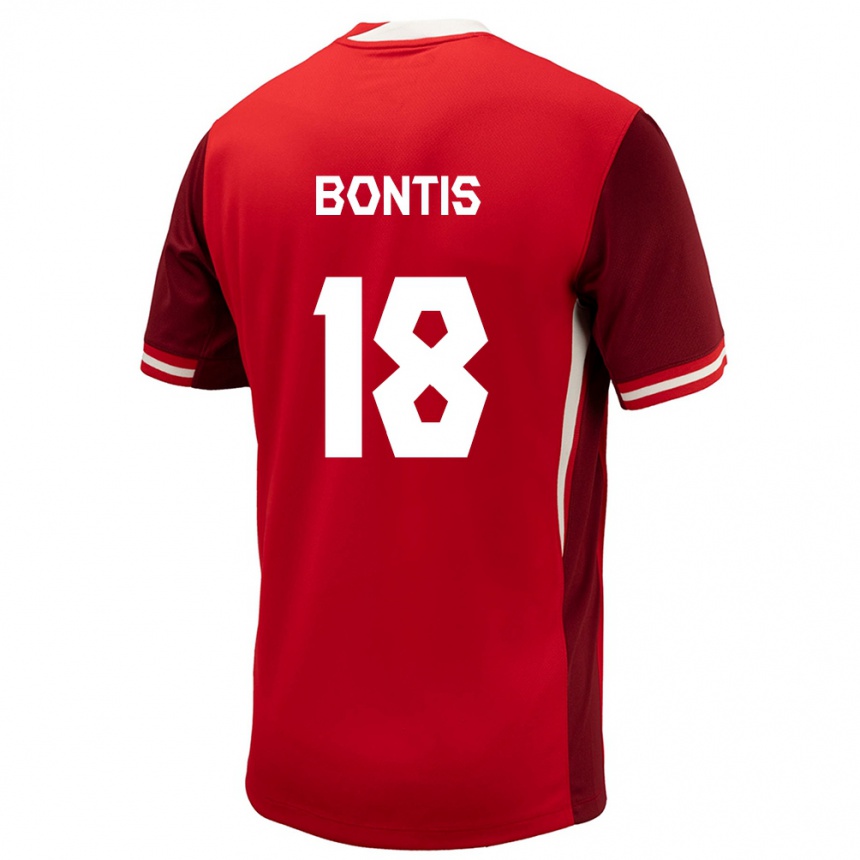 Niño Fútbol Camiseta Canadá Dino Bontis #18 Rojo 1ª Equipación 24-26 Perú