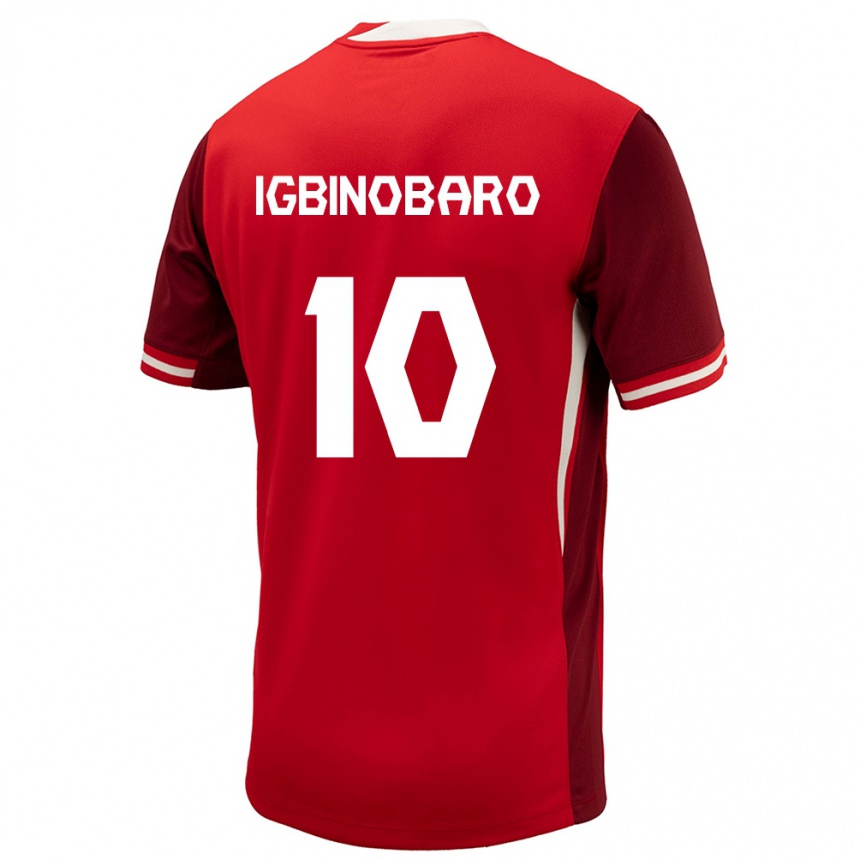 Niño Fútbol Camiseta Canadá Philip Igbinobaro #10 Rojo 1ª Equipación 24-26 Perú