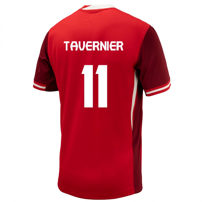 Niño Fútbol Camiseta Canadá Kevaughn Tavernier #11 Rojo 1ª Equipación 24-26 Perú