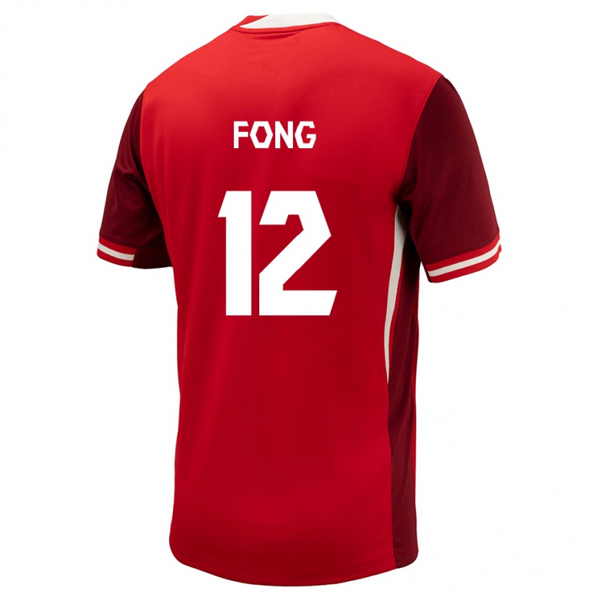 Niño Fútbol Camiseta Canadá Aidan Fong #12 Rojo 1ª Equipación 24-26 Perú