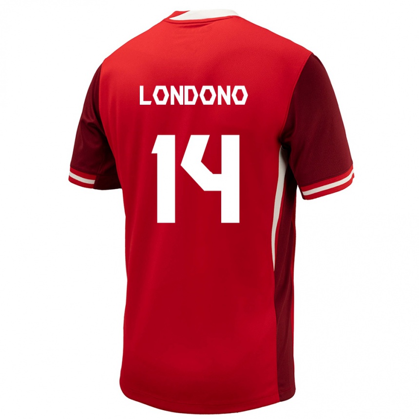 Niño Fútbol Camiseta Canadá Tyler Londono #14 Rojo 1ª Equipación 24-26 Perú