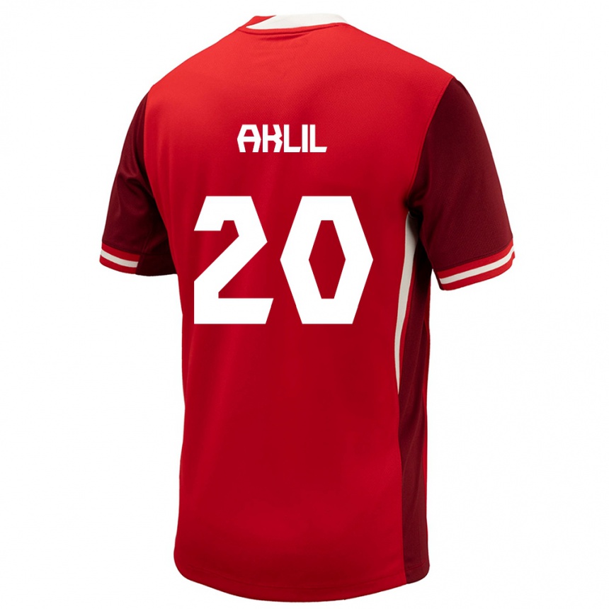 Niño Fútbol Camiseta Canadá Lino Aklil #20 Rojo 1ª Equipación 24-26 Perú