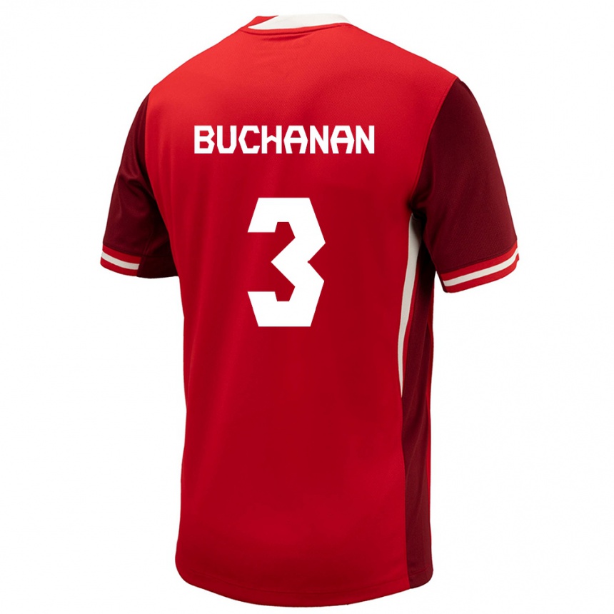 Niño Fútbol Camiseta Canadá Kadeisha Buchanan #3 Rojo 1ª Equipación 24-26 Perú