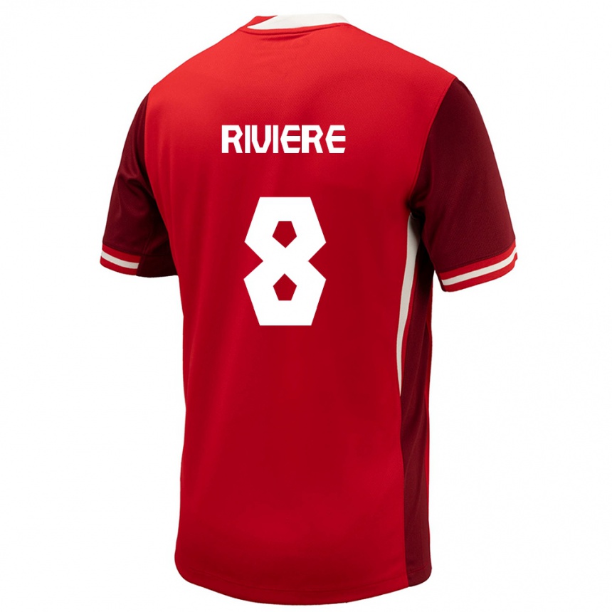 Niño Fútbol Camiseta Canadá Jayde Riviere #8 Rojo 1ª Equipación 24-26 Perú