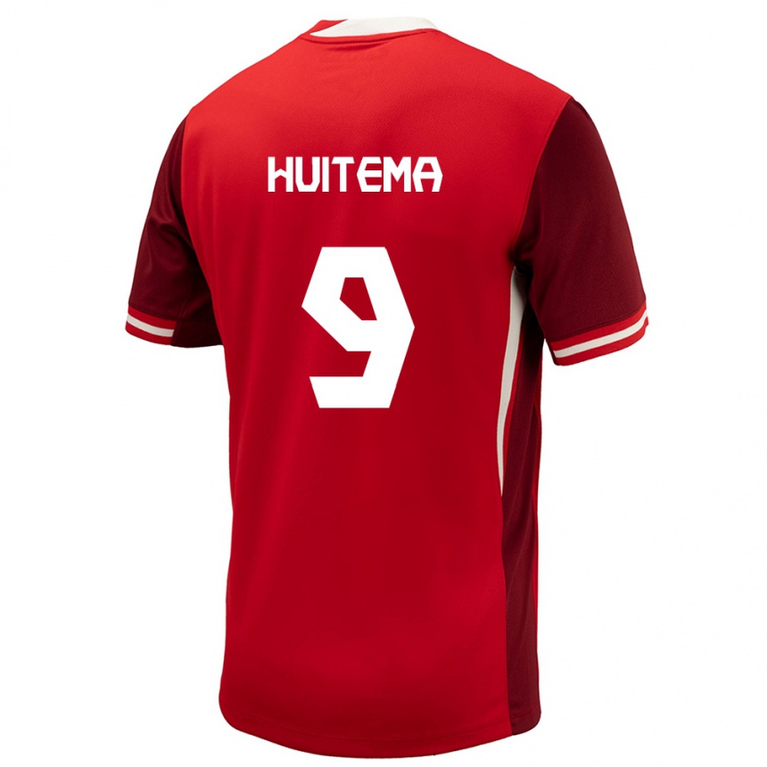 Niño Fútbol Camiseta Canadá Jordyn Huitema #9 Rojo 1ª Equipación 24-26 Perú