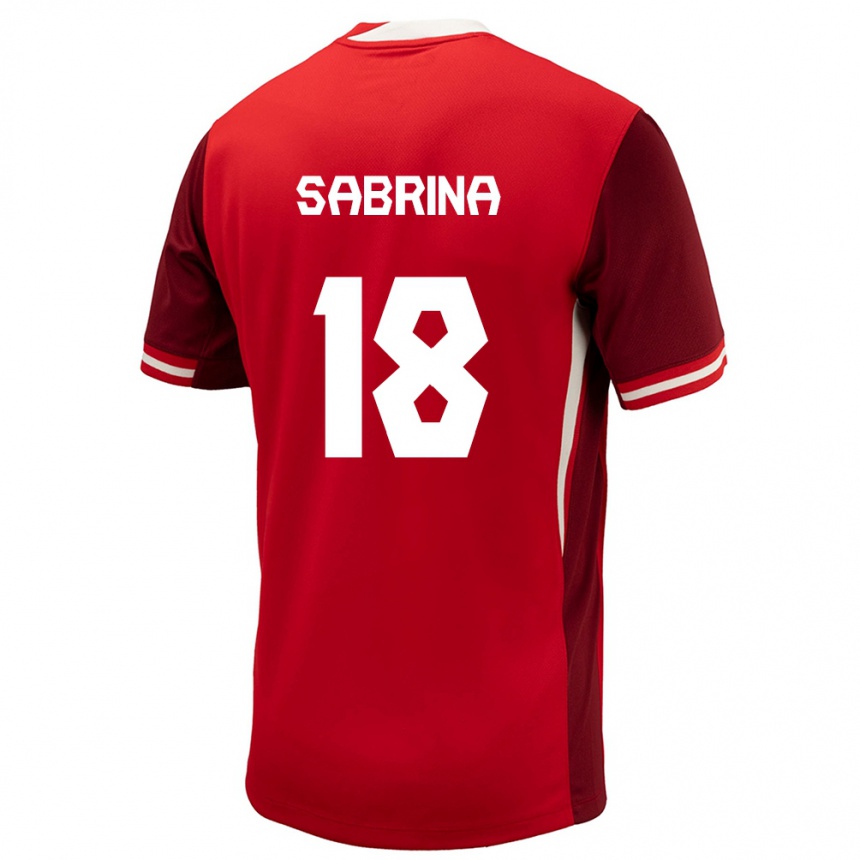 Niño Fútbol Camiseta Canadá Sabrina D Angelo #18 Rojo 1ª Equipación 24-26 Perú