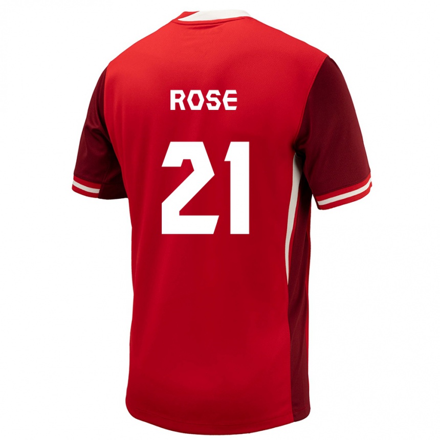 Niño Fútbol Camiseta Canadá Jade Rose #21 Rojo 1ª Equipación 24-26 Perú