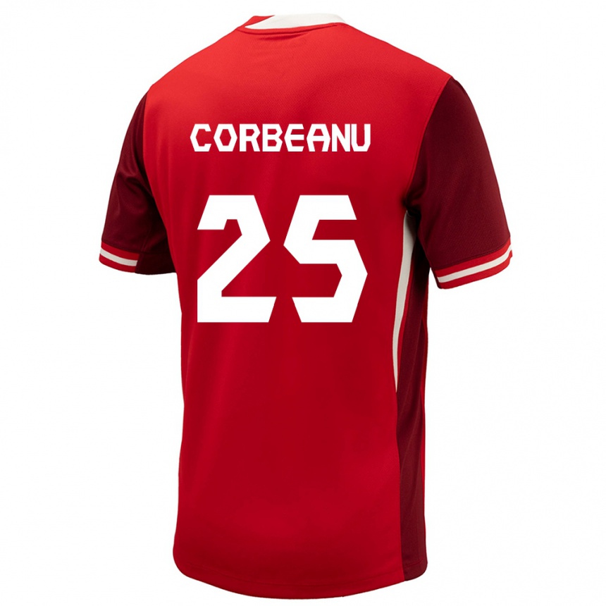 Niño Fútbol Camiseta Canadá Theo Corbeanu #25 Rojo 1ª Equipación 24-26 Perú