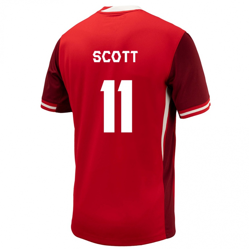 Niño Fútbol Camiseta Canadá Desiree Scott #11 Rojo 1ª Equipación 24-26 Perú