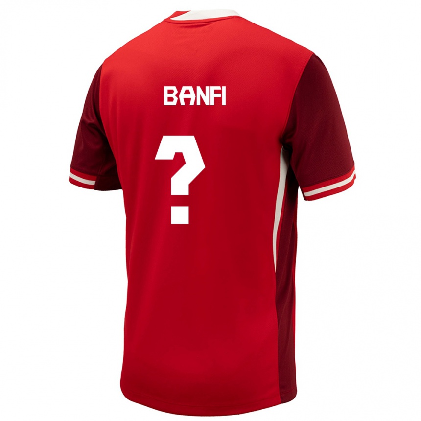 Niño Fútbol Camiseta Canadá Samuel Banfi #0 Rojo 1ª Equipación 24-26 Perú