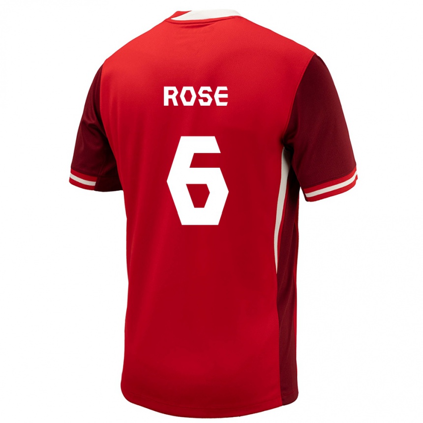 Niño Fútbol Camiseta Canadá Deanne Rose #6 Rojo 1ª Equipación 24-26 Perú