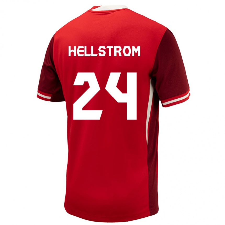 Niño Fútbol Camiseta Canadá Jenna Hellstrom #24 Rojo 1ª Equipación 24-26 Perú