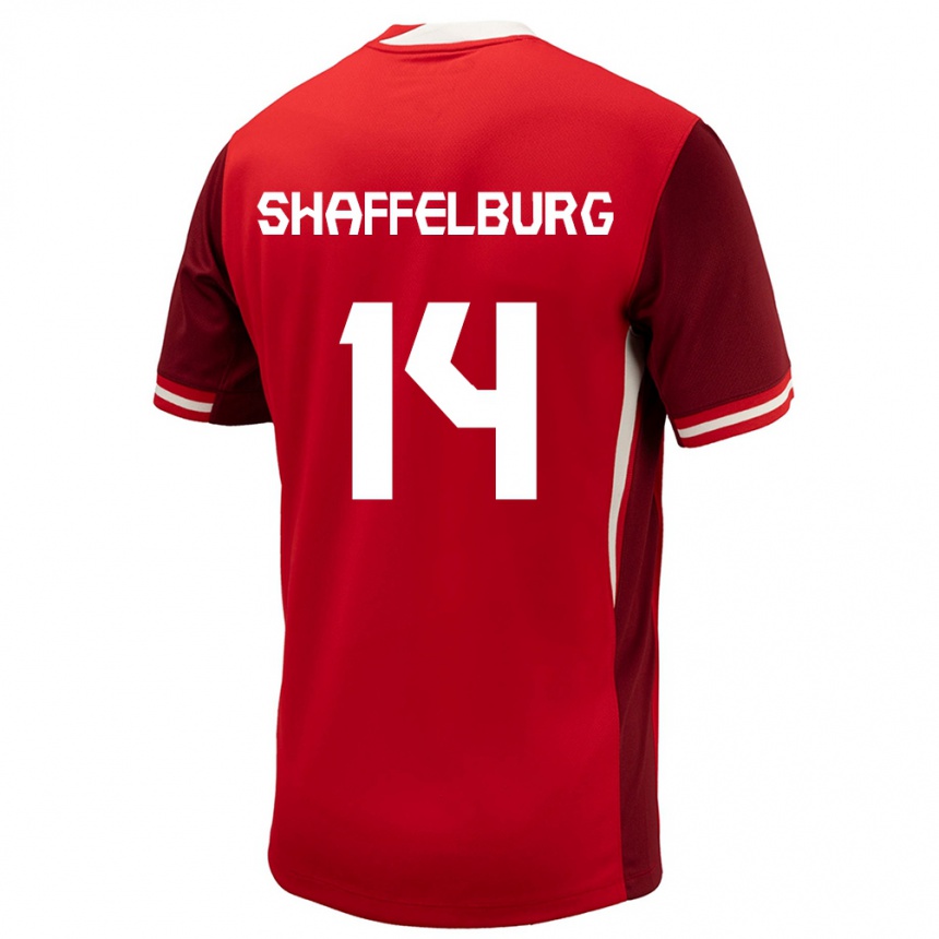 Niño Fútbol Camiseta Canadá Jacob Shaffelburg #14 Rojo 1ª Equipación 24-26 Perú