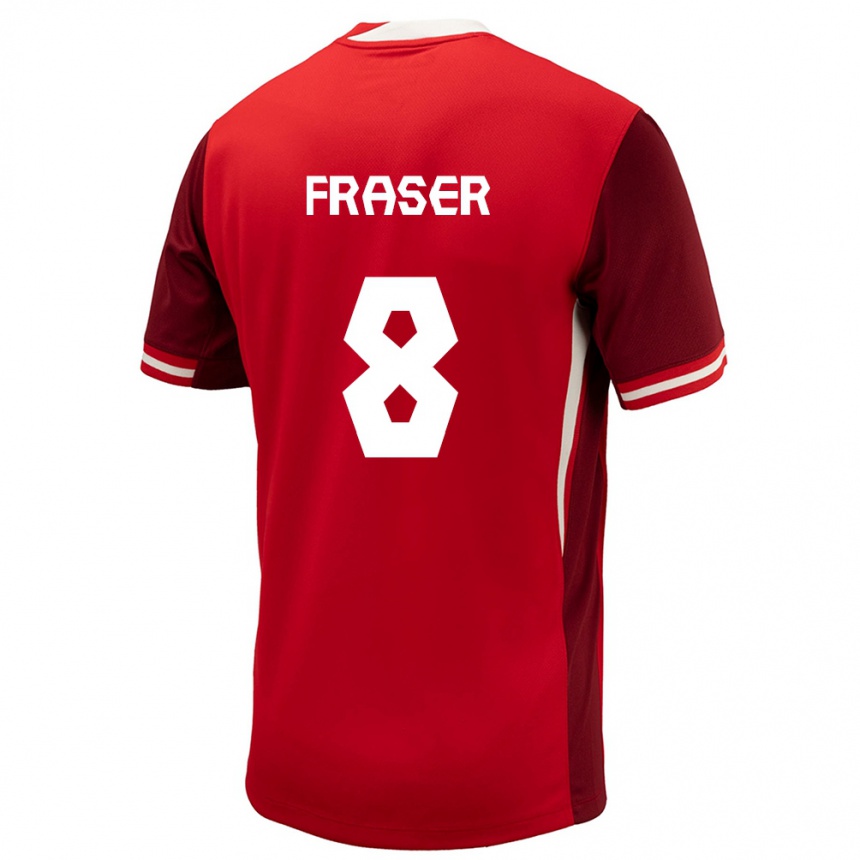 Niño Fútbol Camiseta Canadá Liam Fraser #8 Rojo 1ª Equipación 24-26 Perú