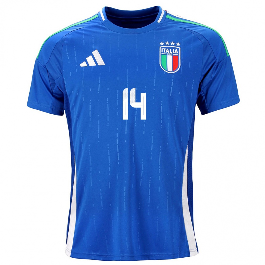 Niño Fútbol Camiseta Italia Federico Chiesa #14 Azul 1ª Equipación 24-26 Perú