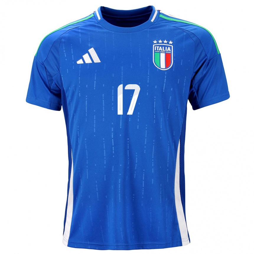 Niño Fútbol Camiseta Italia Gianluca Mancini #17 Azul 1ª Equipación 24-26 Perú