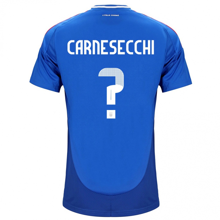 Niño Fútbol Camiseta Italia Marco Carnesecchi #0 Azul 1ª Equipación 24-26 Perú