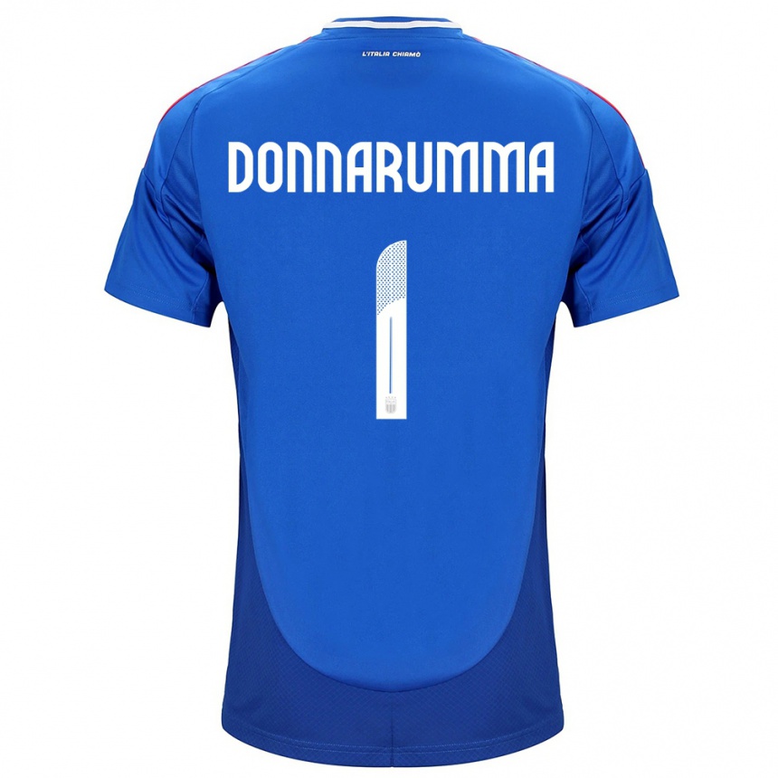 Niño Fútbol Camiseta Italia Gianluigi Donnarumma #1 Azul 1ª Equipación 24-26 Perú