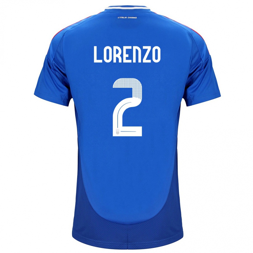 Niño Fútbol Camiseta Italia Giovanni Di Lorenzo #2 Azul 1ª Equipación 24-26 Perú