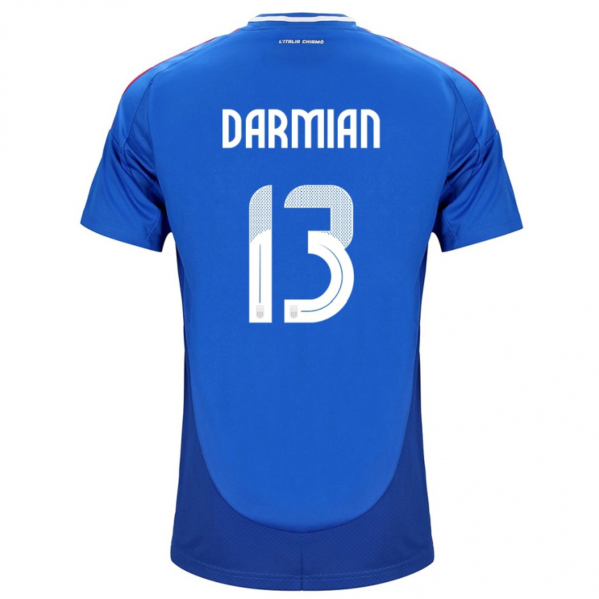 Niño Fútbol Camiseta Italia Matteo Darmian #13 Azul 1ª Equipación 24-26 Perú