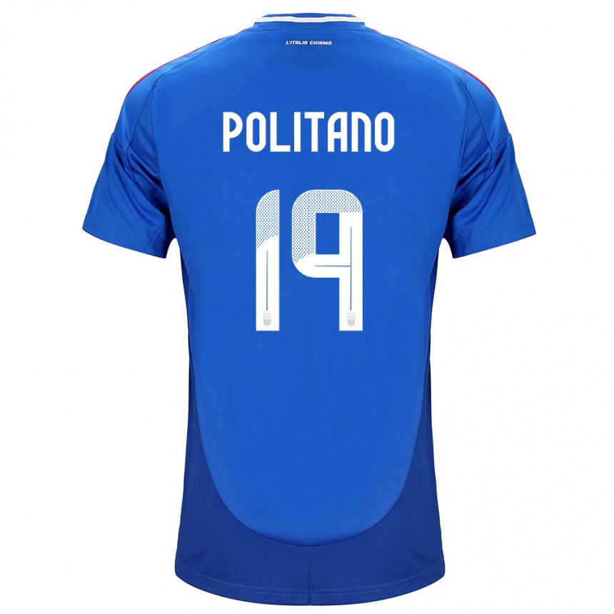 Niño Fútbol Camiseta Italia Matteo Politano #19 Azul 1ª Equipación 24-26 Perú