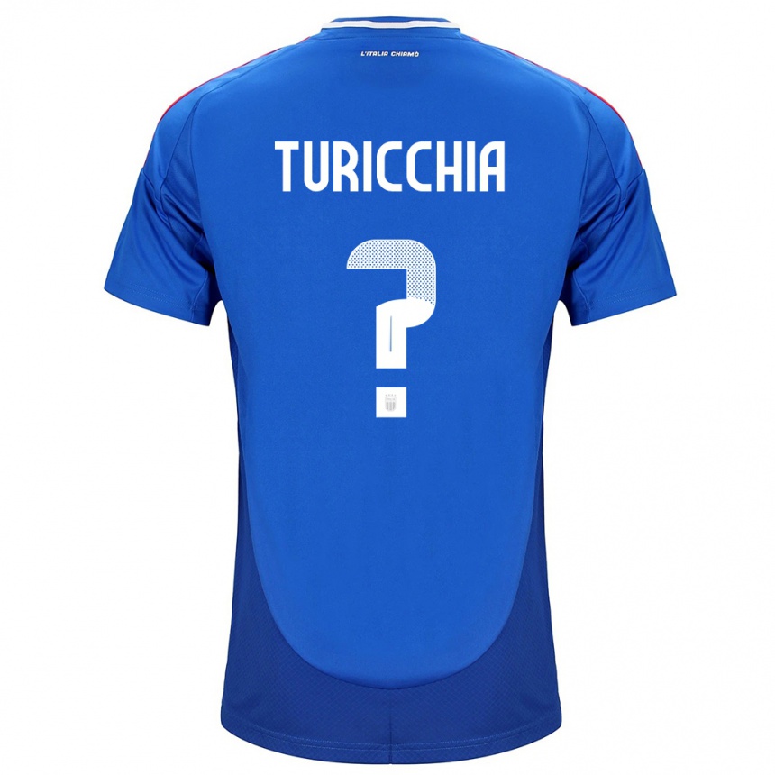 Niño Fútbol Camiseta Italia Riccardo Turicchia #0 Azul 1ª Equipación 24-26 Perú