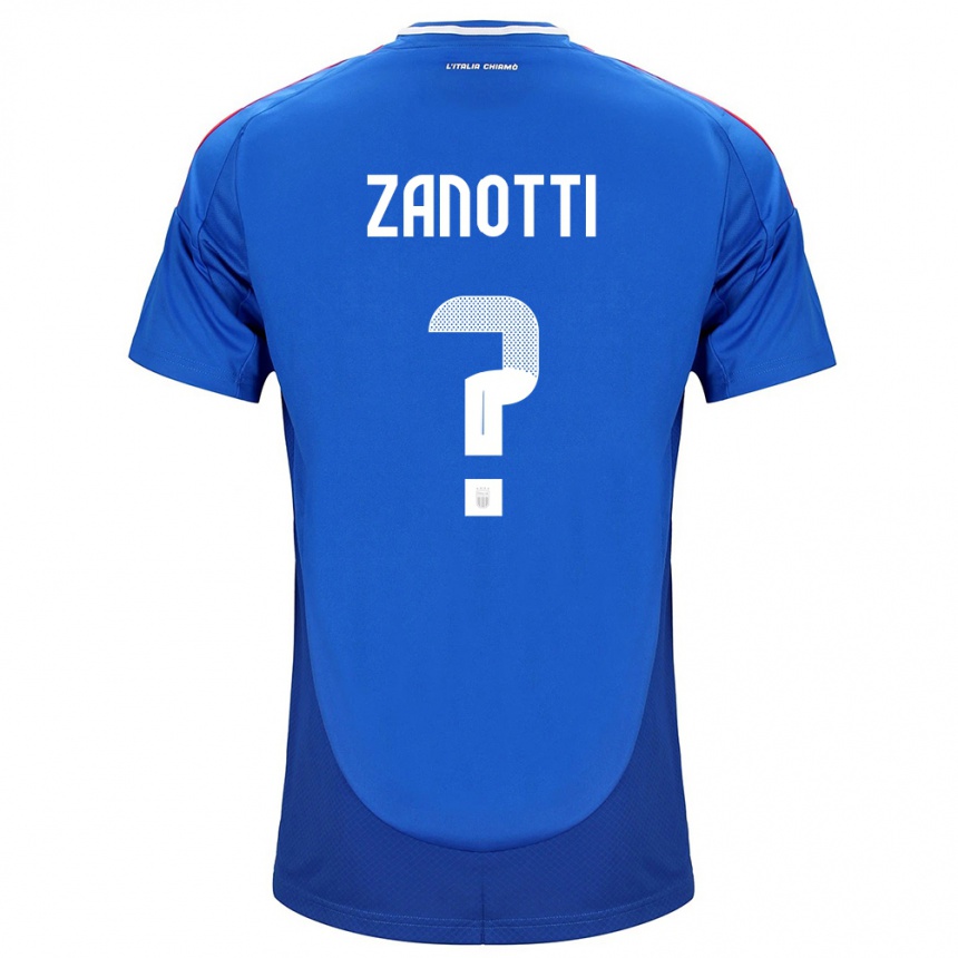 Niño Fútbol Camiseta Italia Mattia Zanotti #0 Azul 1ª Equipación 24-26 Perú