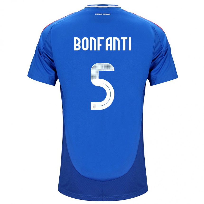 Niño Fútbol Camiseta Italia Giovanni Bonfanti #5 Azul 1ª Equipación 24-26 Perú