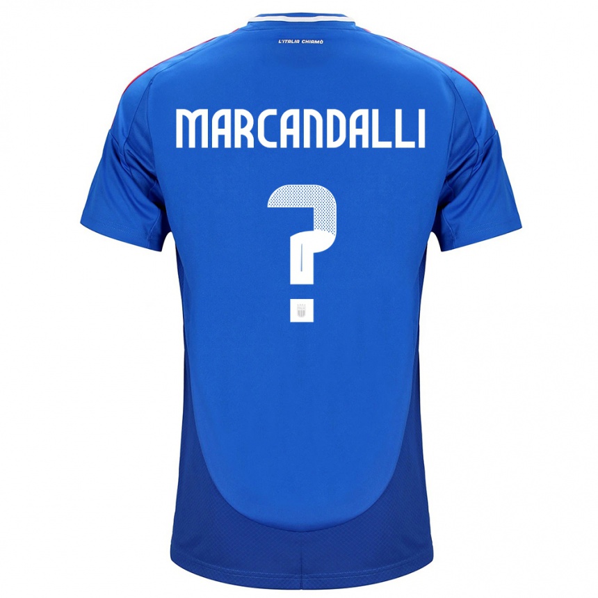 Niño Fútbol Camiseta Italia Alessandro Marcandalli #0 Azul 1ª Equipación 24-26 Perú