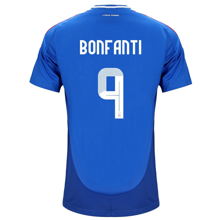 Niño Fútbol Camiseta Italia Nicholas Bonfanti #9 Azul 1ª Equipación 24-26 Perú