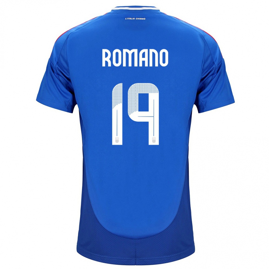 Niño Fútbol Camiseta Italia Marco Romano #19 Azul 1ª Equipación 24-26 Perú