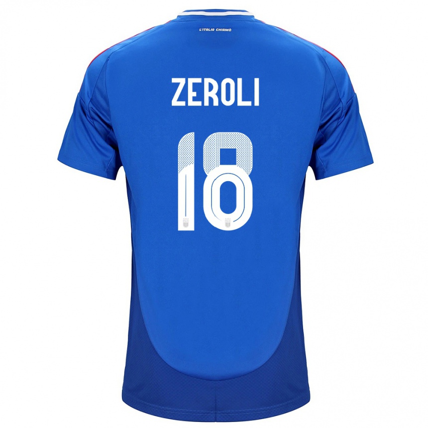 Niño Fútbol Camiseta Italia Kevin Zeroli #18 Azul 1ª Equipación 24-26 Perú