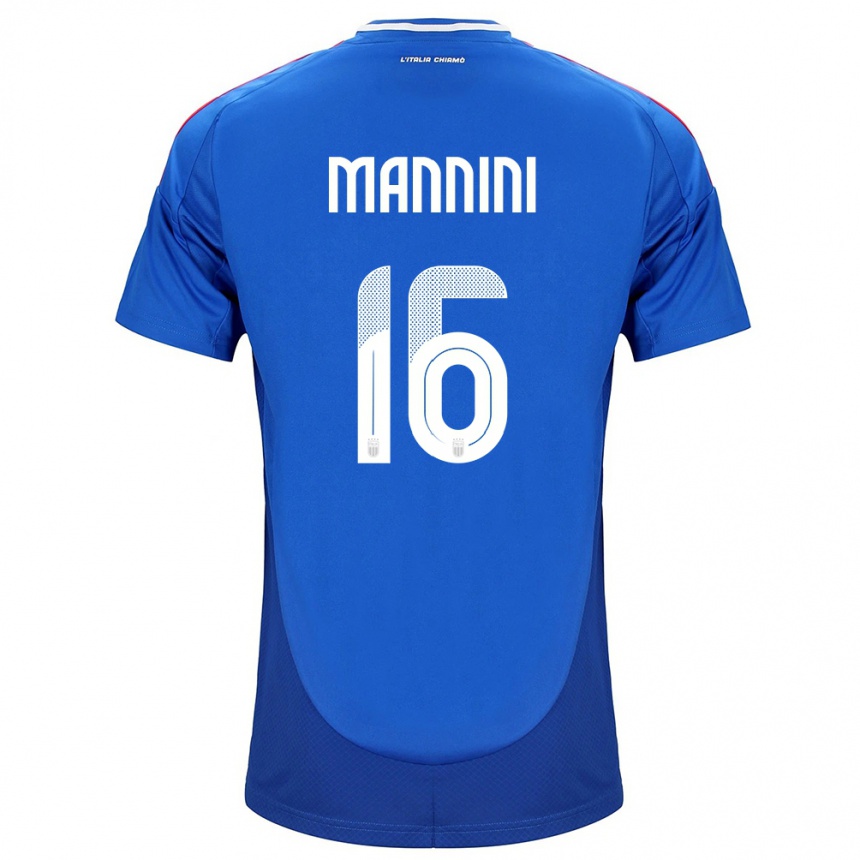 Niño Fútbol Camiseta Italia Mattia Mannini #16 Azul 1ª Equipación 24-26 Perú